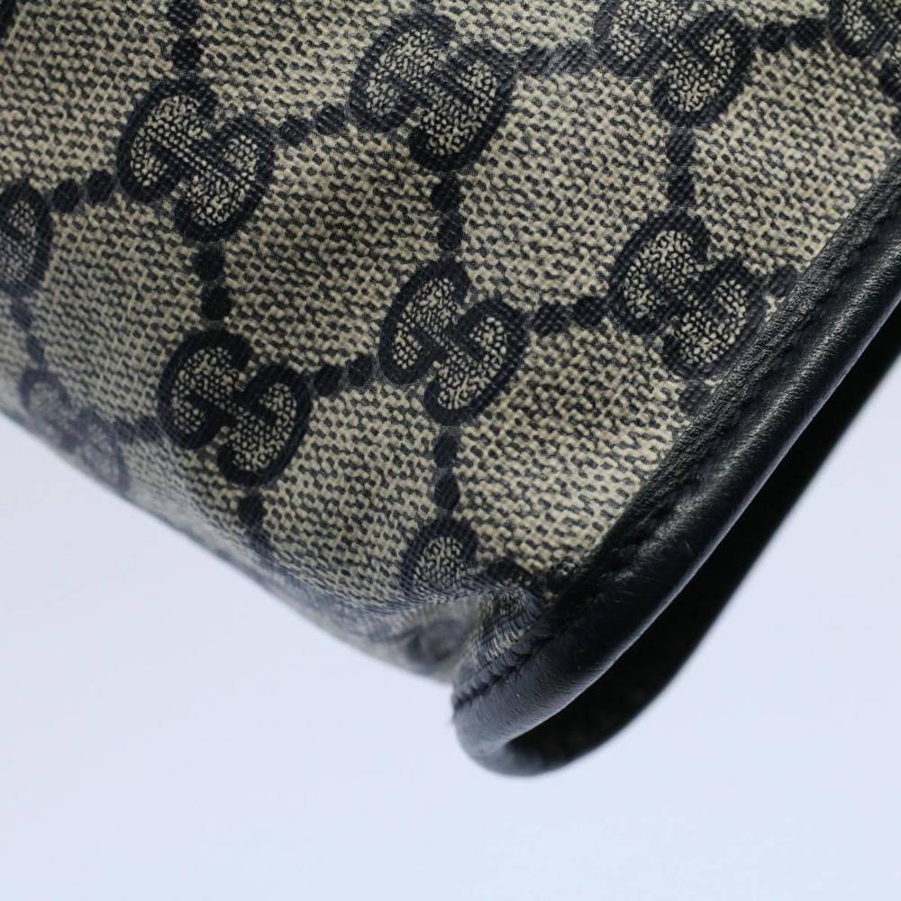 GUCCI GG Supreme Clutch Bag PVC Leather Navy Gray 014 115 Auth yk8933 - Picture 15 of 16